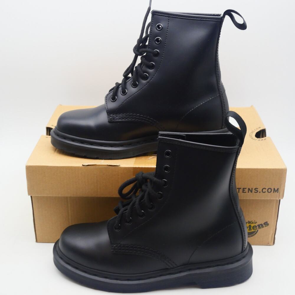 NEW Dr. Martens 1460 Mono  Smooth Black Leather Boots Men's 5  Women's 6 NO BOX
